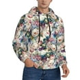 thumbnail image 2 of Wukai Colorful Flowers Print Men Hoodies Fleece Sweatshirts Long Sleeve Sweaters Pullover Fall Outfits Winter Clothes-Small, 2 of 7