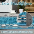 thumbnail image 6 of Washable Runner Rug 2x6 Vintage Abstract Entryway Rug Bathroom Rug Non Slip Farmhouse Rug Kitchen Rugs Low Pile Soft Bedroom Rug Stain Resistant Carpet for Laundry Hallway 2'x6' Teal, 6 of 8