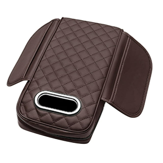 Universal Car Center Console Armrest Cover Pad with Storage Pocket and Tissue Holder for Vehicles