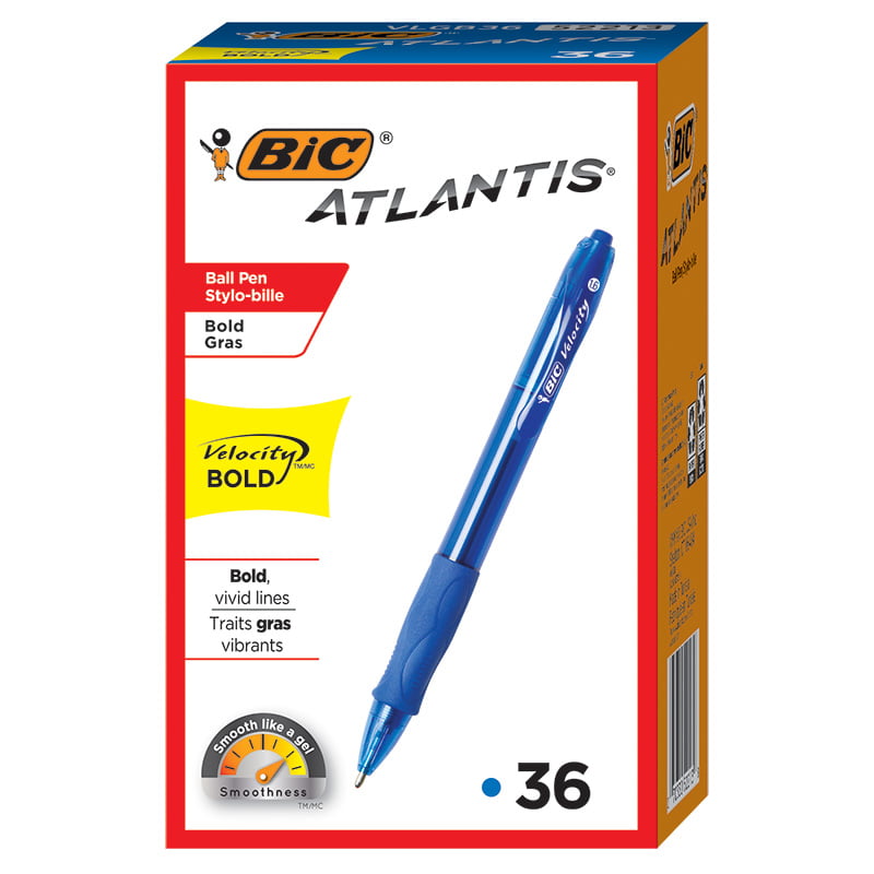 BIC Velocity Bold Retractable Ball Pen Blue 36 Count for sale online 