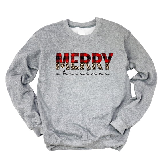 Buffalo Plaid Merry Christmas - Women's Graphic Sweatshirt