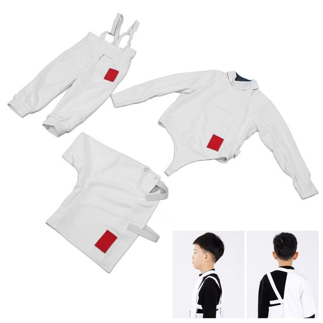 JUEGO DE TRAJES DE ESGRIMA Para Niños, Pantalones de Chaqueta de Tela Ripstop Sport Fencing Hecho de Material CE350n Para Abrenamiento Diario