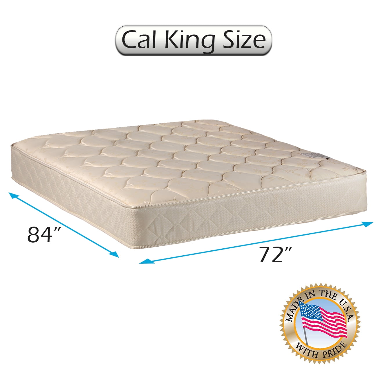 DS USA Comfort Classic Gentle Firm (Cal King - 72"x84"x9") Mattress Only - Fully Assembled, Orthopedic, Good for your back, Superior Quality - Long Lasting and 1-Sided By Dream Solutions USA