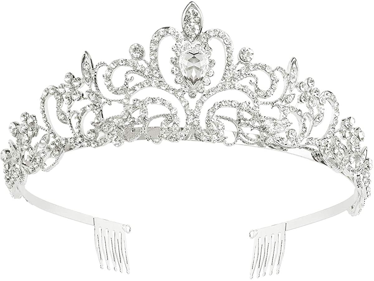 Tiara Crystal Crown with Rhinestone Comb for Bridal Crown, Wedding ...
