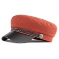 thumbnail image 3 of Preppy Style Flat Cap, Retro Short Brim Baseball Cap for Men Women, Adjustable Peaked Hat for Daily Wear, Outdoor, Hiking and Beach-Wine, 3 of 3