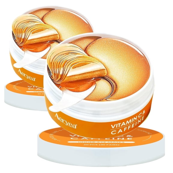 Under Eye Patches with Vitamin C & Caffeine 30 Pairs for Dark Circles, Fine Lines and Puffiness, with Niacinamide Hydra-Gel Collagen, Skin Care for Men & Women