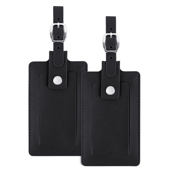 Muka 2 Pack Leather Luggage Tags for Suitcases Travel Tags, Privacy Protection Bag Tags Travel Essentials