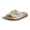 Ivory Leather, variant on Women's Elara Slide Sandal, Cream Stripe Canvas, 8.5, Medium