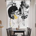 thumbnail image 3 of Grey Trains Tie Up Curtains for Windows, Adjustable Balloon Window Shades, Black White Vintage Tunnels Hand Print Art Kitchen Window Treatments Adjustable Roll Up Curtain for Basement/Nursery 52"x45", 3 of 8
