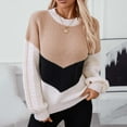 thumbnail image 2 of Giftesty Sweaters for Women Plus Size Women's Casual Round Neck Long Sleeve Sweater Knitted Stripe Loose Blouse Tops, 2 of 9