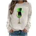thumbnail image 1 of Mceream Chandail pour Femmes St Patricks Day Décontracté Mode Trèfle Irlandais Chandails Imprimé Graphique Mignon Manches Longues Chandail à Enfiler Hauts Grande Taille Tenue de Vacances et Cadeau Kaki TG, 1 of 8
