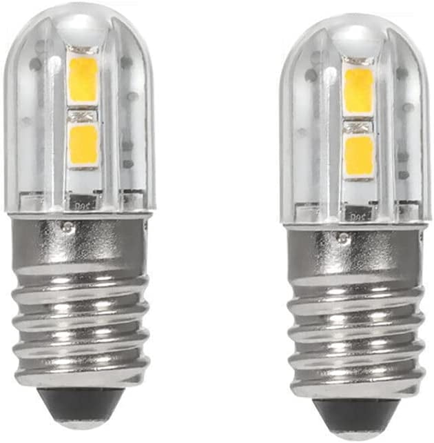 Ruiandsion E10 Screw Base LED Bulb 3V Non Polarity 3030 2SMD Chip 6000K