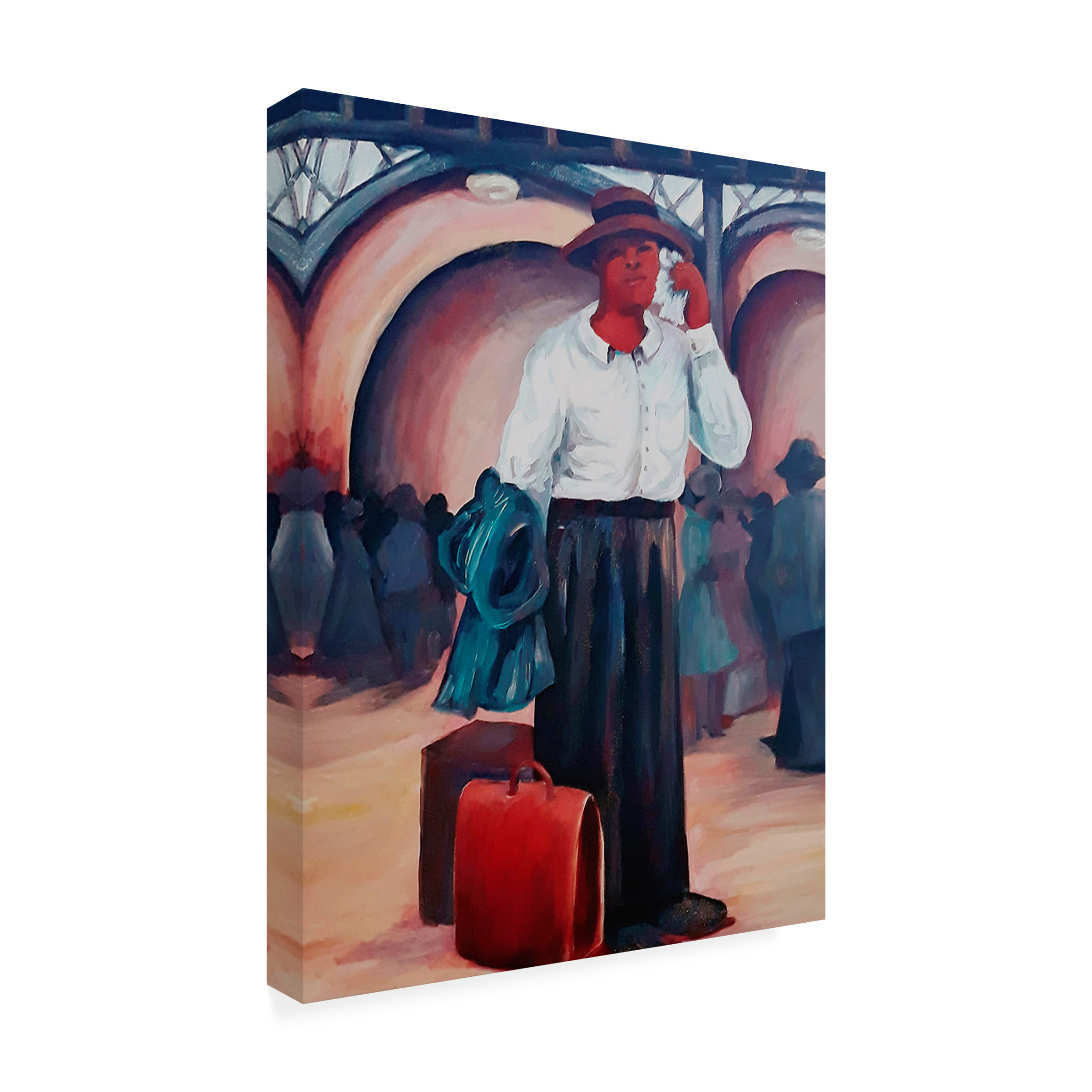 Trademark Fine Art Janie McGee Man on a Train Canvas Wall Art