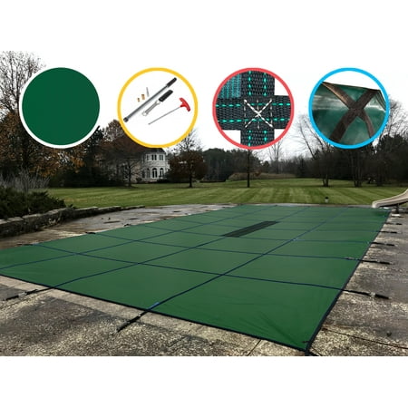 WaterWarden Inground Pool Safety Cover Fits 16’ x 40’  Center Drain Panel