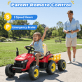 thumbnail image 6 of TOKTOO 24V Powered Ride on Tractor Max 4.3Mph w/ EVA Tires, Tippable Trailer, Remote Control, Tractor Ride on Toy for Kids- Red, 6 of 9