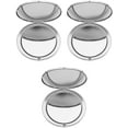 thumbnail image 3 of Set of 3 Double Sided Magnifying Compact Mirrors (Silver, Oval), 3 of 3
