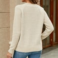 thumbnail image 5 of zaveiop Women's Clearance Pullover Sweater Round Neck Slim Fit Long Sleeved Jacquard Top with Daisy Print Pattern Autumn and Winter New Sweater (Beige, L), 5 of 9