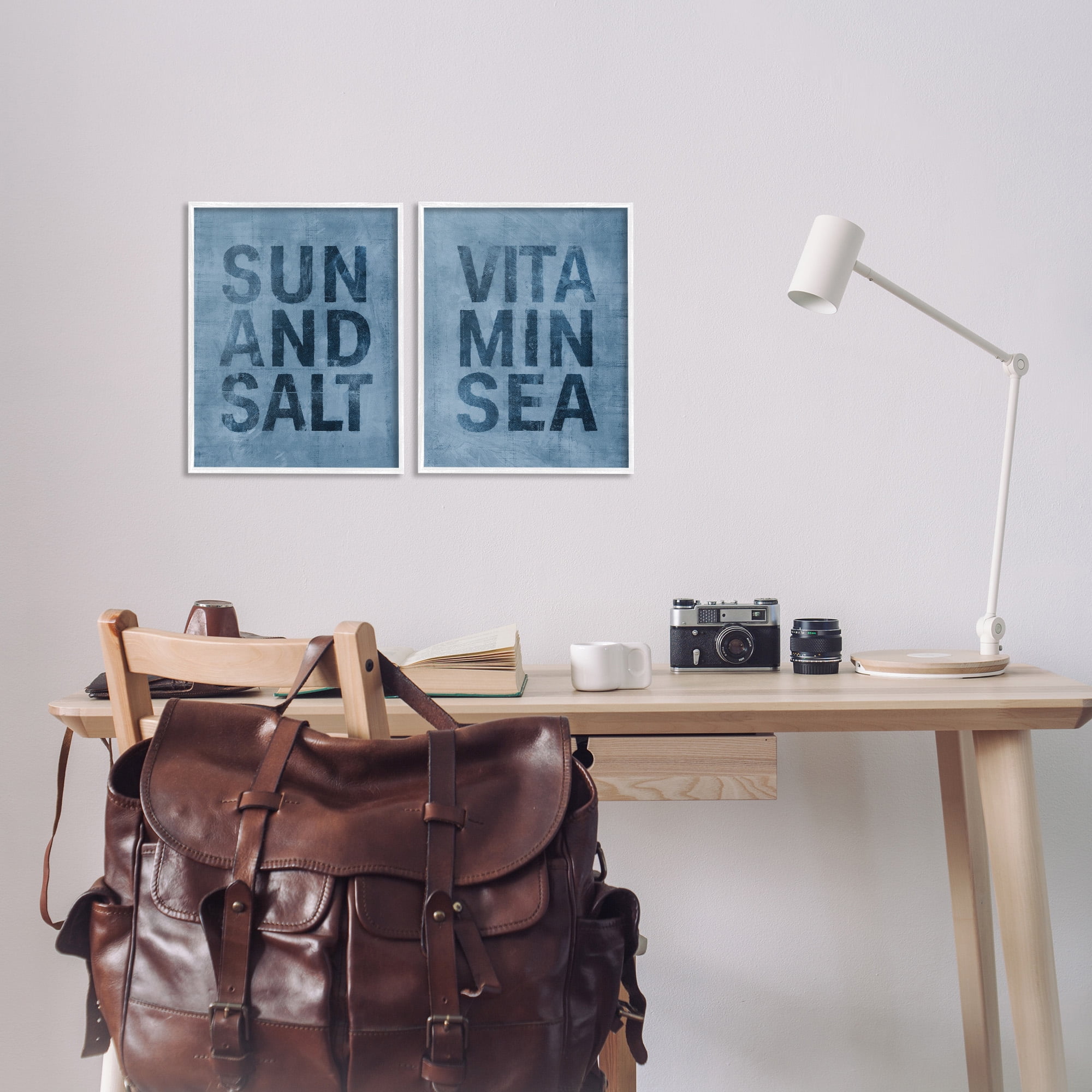 Stupell Industries Summer Beachy Phrases Nature Painting White Framed Art Print Wall Art, 11 x 14, Set of 2