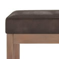 thumbnail image 3 of SIMPLIHOME Milltown 44 inch Wide Rectangle Large Ottoman Bench Distressed Dark Brown Footrest Stool, Faux Leather for Living Room, Bedroom, Contemporary Modern, 3 of 5