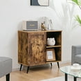 thumbnail image 2 of Costway Armoire de Rangement Mi-Siècle avec Porte Placard 4 Pieds Étagère Réglable Brun Rustique, 2 of 10