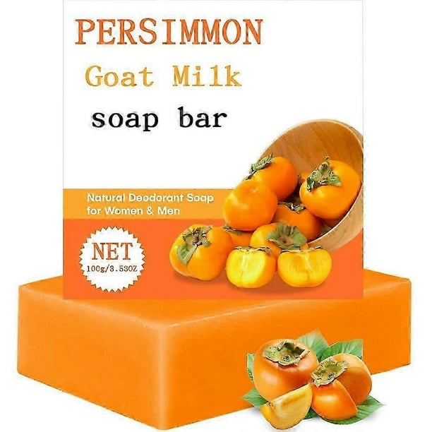 Persimmon Soap Bar For Body Odor Control, Natural Deodorant Body Bar Soap For Old People Smell, Remove Nonenal Body Odor