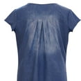 thumbnail image 7 of Annhoo Plus Size Jean Dresses for Women Summer Stretchy Short Sleeve V Neck Midi Dress Solid Curved Hem Dress, 7 of 7