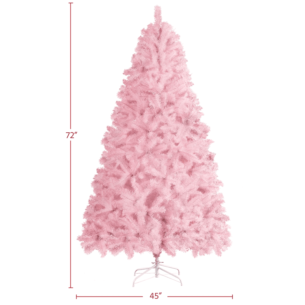 Renwick 6' Hinged Spruce Artificial Christmas Tree with Foldable Stand, Pink
