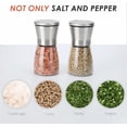 thumbnail image 6 of Dompilc 2 - Pack Salt & Pepper Grinder Set: Refillable, Adjustable Coarseness, 6oz Stainless - Steel Mills with Glass Containers, 6 of 7