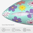 thumbnail image 5 of ZICANCN Daisy Floral Pattern Decorative Throw Pillow Covers, Bed Couch Sofa Decorative Knit Pillow Covers for Living Room Farmhouse, 18"x18", 5 of 8