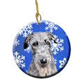 thumbnail image 1 of Scottish Deerhound Winter Snowflakes Ceramic Ornament, 1 of 1