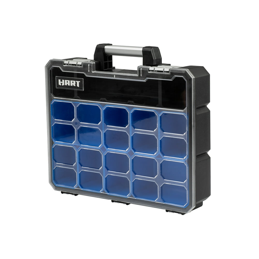 HART Deep Small Parts Organizer and Tool Box, Black and