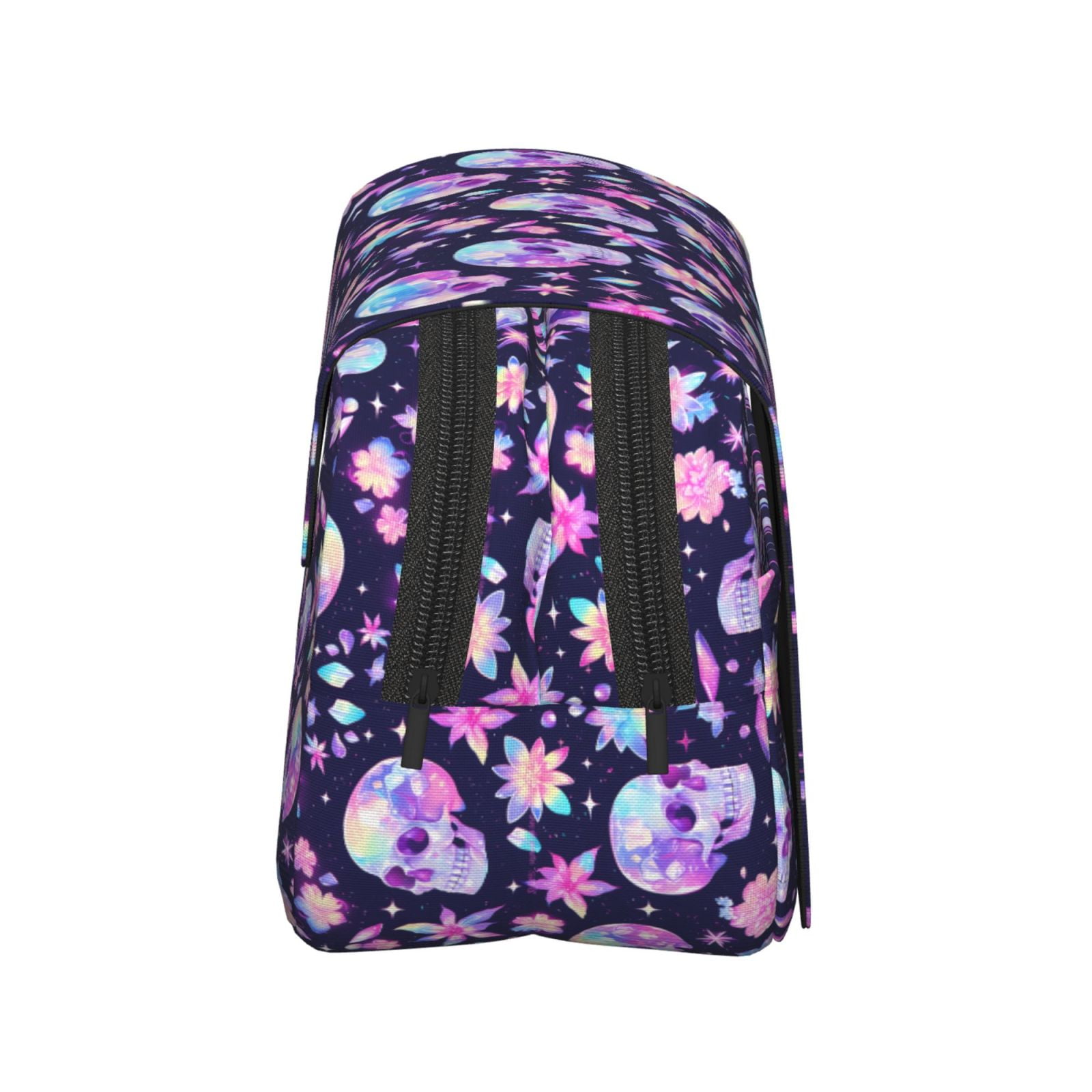 Rateoe crystal Skull flower cool Pattern Double Clamshell Pen Case, Storage Organizer with Two Zipper Compartments– Holds Up to 50 Pencils & Pens