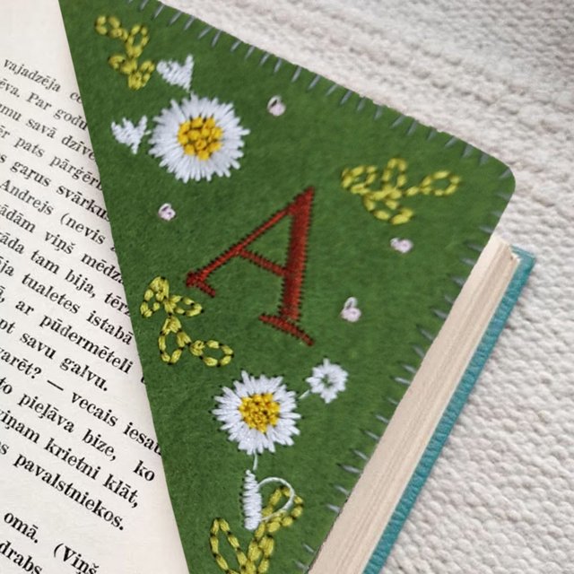๐ 26 Letters Elegant Hand Embroidered Corner Bookmark Bookmark Decoration Handmade Custom Letter Bookmark Hand Corner Bookmark Easter Crafts for Toddlers