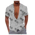 thumbnail image 1 of Men's Hawaiian Shirt Fun Short Sleeve Button Up Shirt Tropical Holiday Beach ShirtL, 1 of 4
