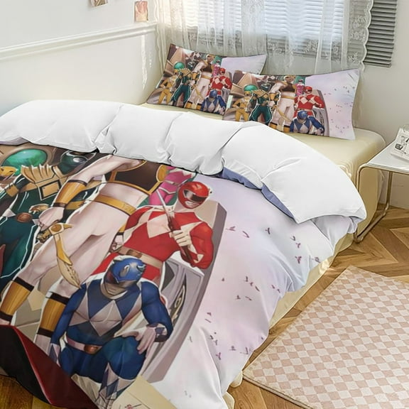 Power Rangers 3-Piece Bedding Comforter Set Bed Cover Set Soft Warm Bedding for Bedroom, Home, Hotel 86"x70"