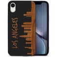 thumbnail image 1 of Wood phone case for iPhone XR compatible protective cell phone cover shockproof slim fit laser engraved Skyline LA design Black wood case for Men & Women by CaseYard, 1 of 7