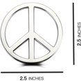 thumbnail image 4 of Etiqueta engomada del coche del signo de la paz, etiqueta engomada del parachoques del símbolo de la paz, insignia del emblema del metal de la guerra (plata) JAMW Sencillez, 4 of 4