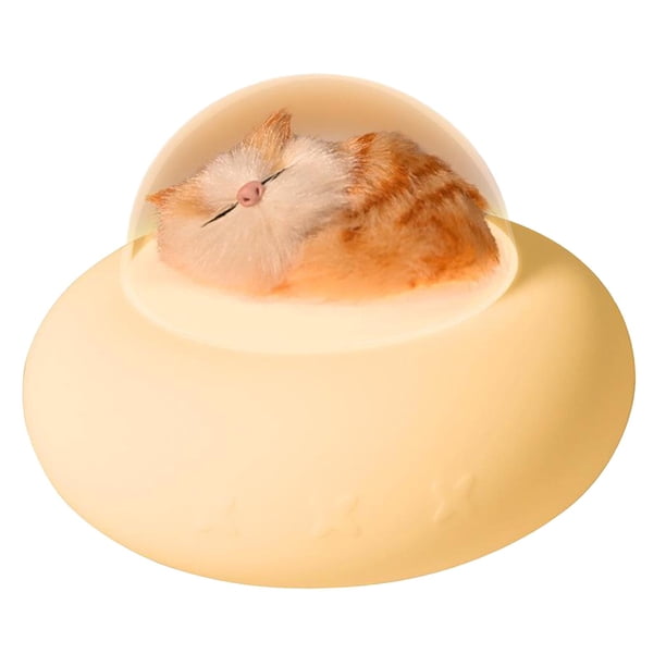 Bonita luz nocturna de silicona con sensor táctil, luz nocturna USB, regalo para niños, dormitorio, gato