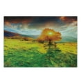 thumbnail image 3 of Landscape Cutting Board, Fall Season Illustration with Mountains and Meadows in Sunset Watercolor Effect, Decorative Tempered Glass Cutting and Serving Board, Small Size, Multicolor, by Ambesonne, 3 of 5