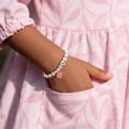thumbnail image 2 of Pulseras con Iniciales de Cuentas MONOOC Perla Rosa Con Corazón de Estrás, 2 of 7
