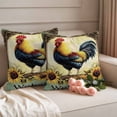 thumbnail image 2 of Vintage Rooster Pillow Covers 2 Pack Welcome Farmhouse Sunflower Animal Rustic Country Pillowcase Waterproof Outdoor Throw Pillow Cover for Patio Garden Square Cushion 16”x16”, 2 of 9