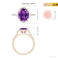 thumbnail image 5 of ANGARA Natural Oval 2.28 ct Amethyst Ring with Ornate Halo in 14K Rose Gold for Women (Size-10x8mm) | February Birthstone, Birthday, Anniversary, Jewelry Gift for Women | Natural Amethyst Ring, 5 of 9