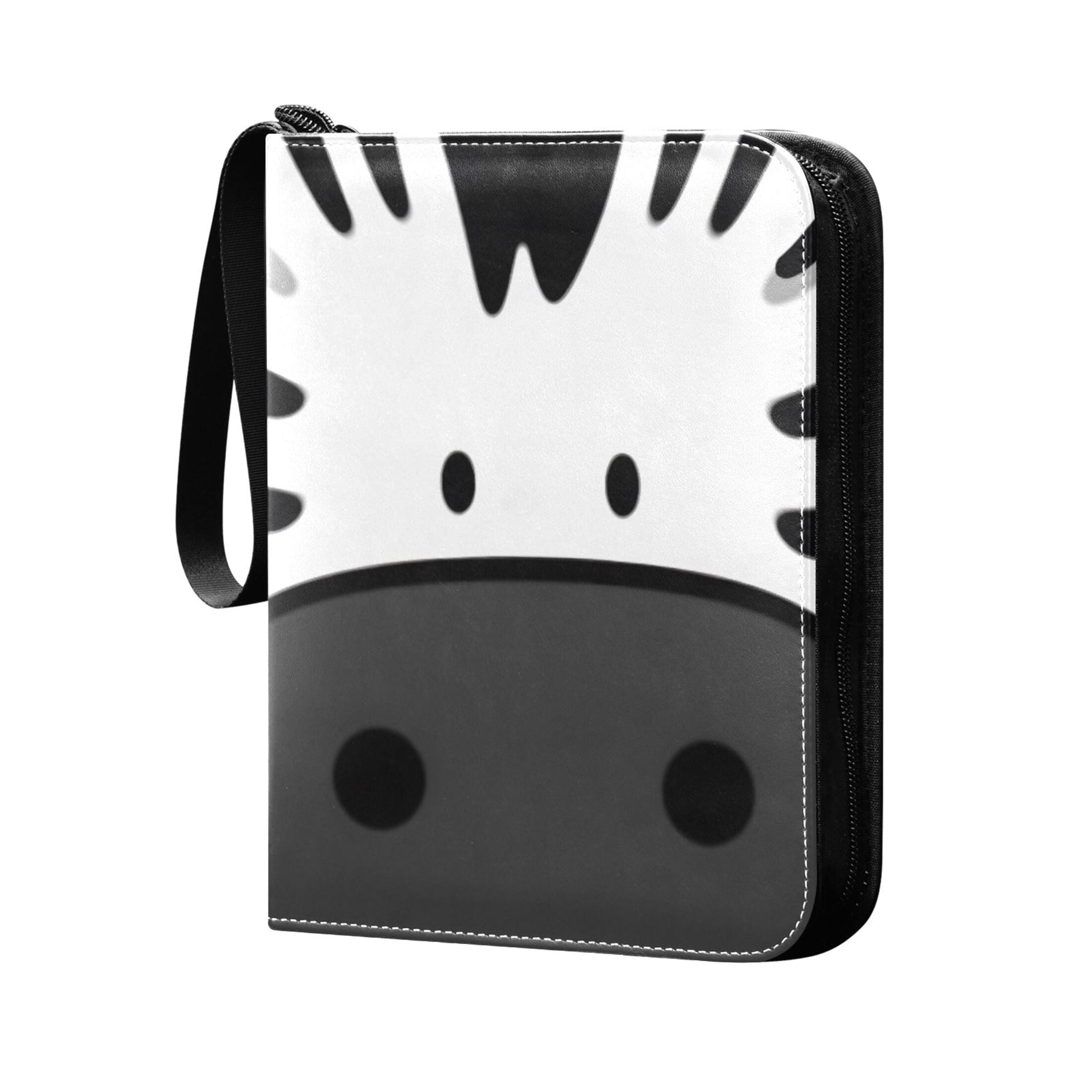 ALAZA Funny Zebra Face Trading Card Binder 4 Pocket Cards Collection Album 400 Folder Holder