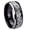 Black 2 Tone Polish Edge, variant on Celtic Braided Concave Black Tungsten Men Ring 10MM
