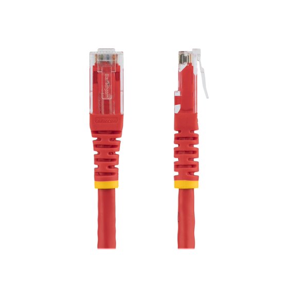 StarTech.com 7ft CAT6 Ethernet Cable, 10 Gigabit Molded RJ45 650MHz 100W PoE Patch Cord, CAT 6 10GbE UTP Network Cable with Strain Relief, Red, Fluke Tested/Wiring is UL Certified/TIA - Category 6 - 24AWG (C6PATCH7RD) - Patch cable - RJ-45 (M) to RJ-45 (M) - 7 ft - CAT 6 - molded - red