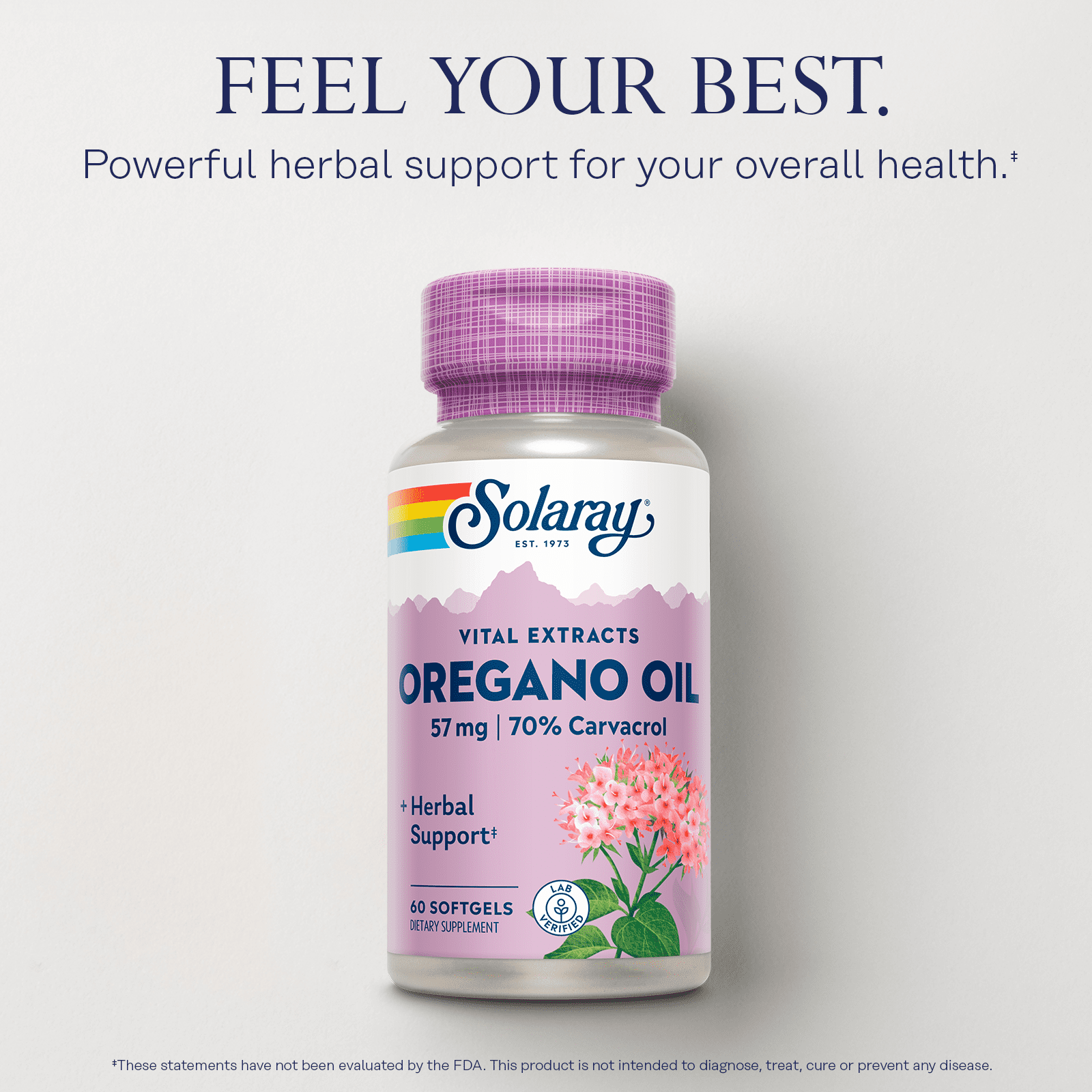 Solaray Oregano Oil 70% Carvacrol Supplement | 60 Count