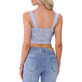 thumbnail image 3 of INSPIRAR CHIC Top de Mujer Floral de Encaje Sin Mangas Y2K Top Corto para Salir XL Azul, 3 of 6