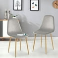 thumbnail image 3 of Dining Chairs Set of 4, Mid Century Modern Side Chairs, Retro Velvet Upholstered Dining Chair with Wood Leg Chairs, Accent Chairs Side Chairs for Living Room Kitchen Home Bedroom Vanity, Gray, 3 of 7