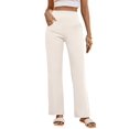 thumbnail image 4 of Futezty Women High Waisted with Pockets Workout Athletic Running Capri Leggings,White,XS, 4 of 5
