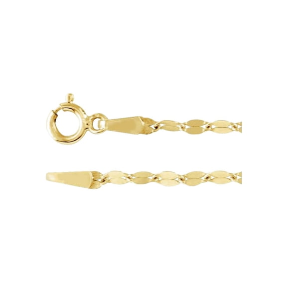 14k Yellow Gold 1.9mm Keyhole 16 Inch Chain Necklace Chain Necklace for Women and Men - 1.2 Grams